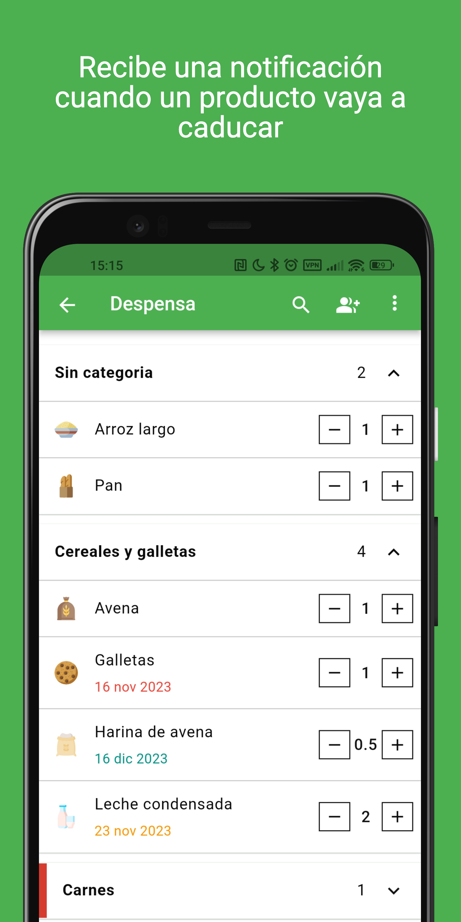 Pantalla de Mi Despensa